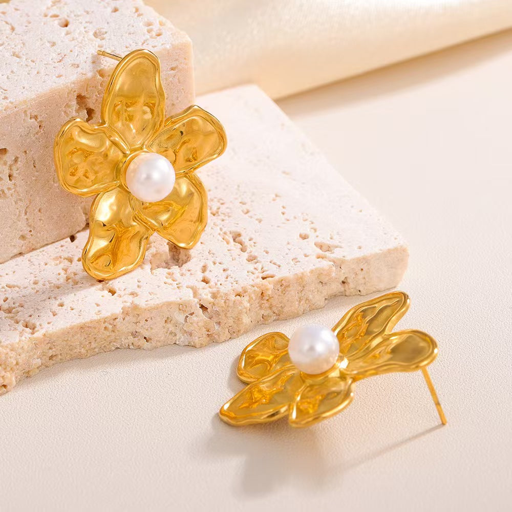 Golden Magnolia Earrings