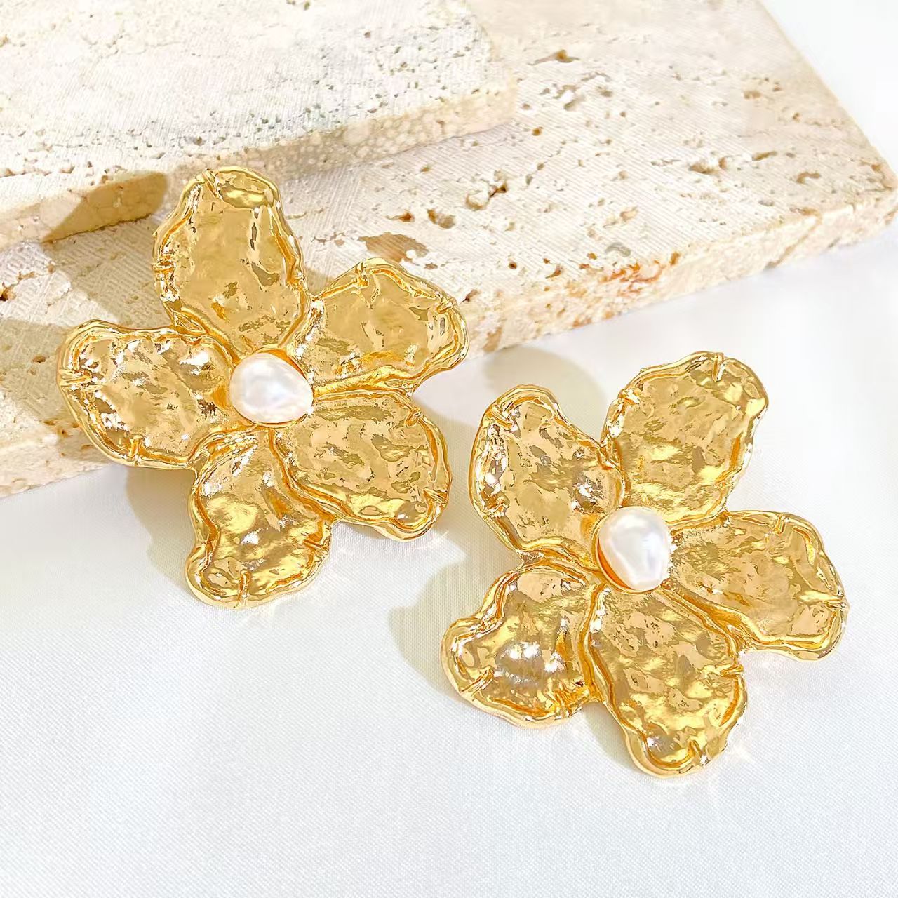 Golden Magnolia Earrings