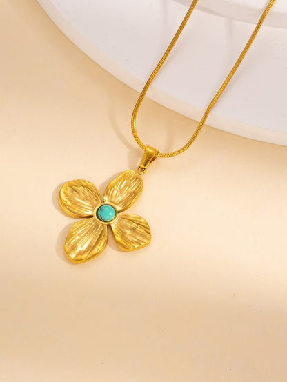 Turquoise Lotus Necklace