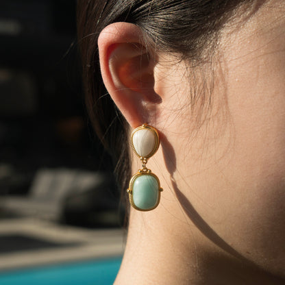 Serene Gemstone Drop Earrings