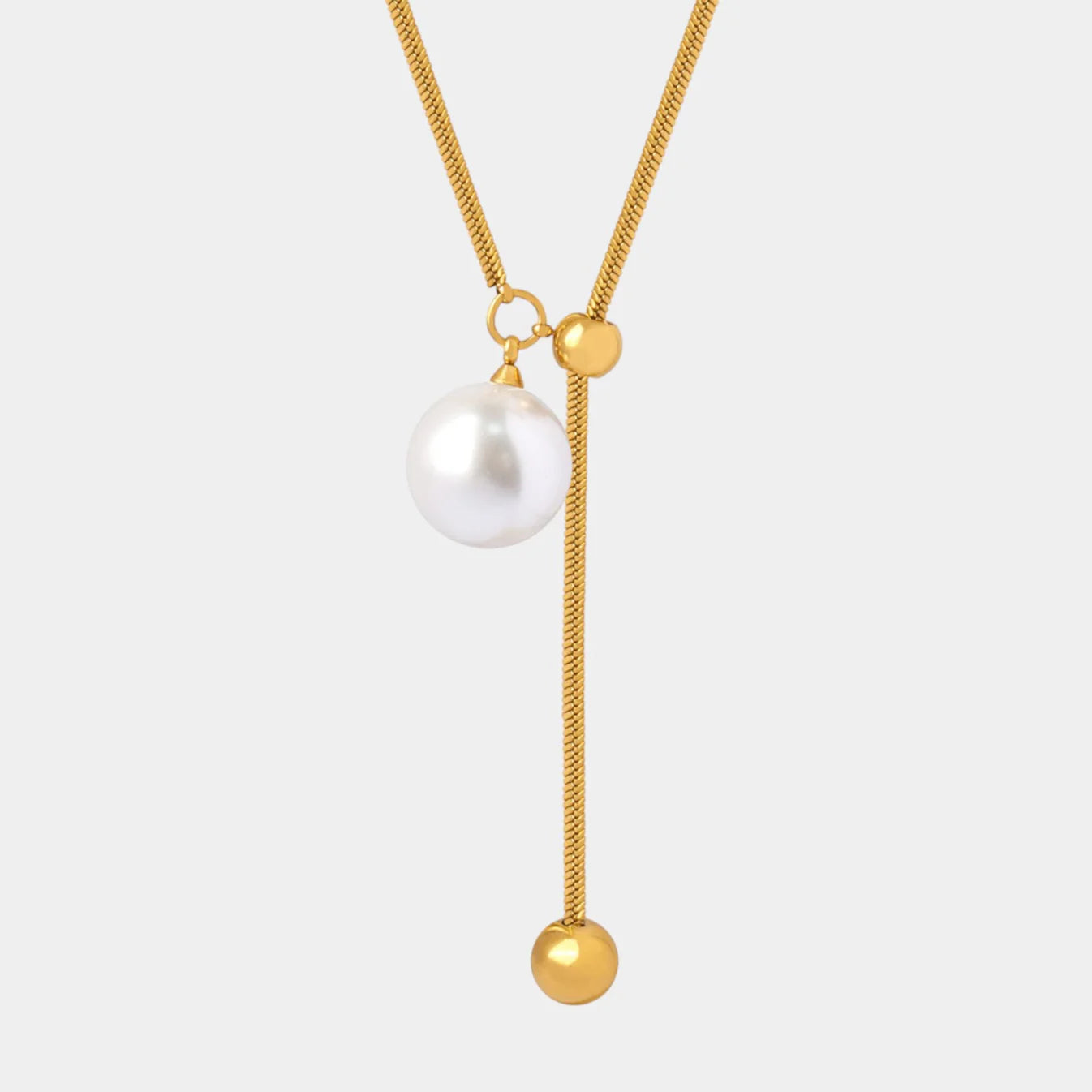 Golden Pearl Drop Necklace