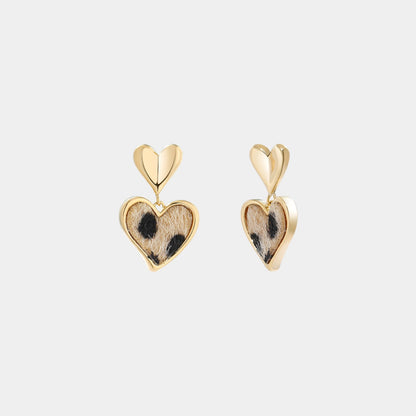 Boucles d'oreilles pendantes en forme de cœur sauvage